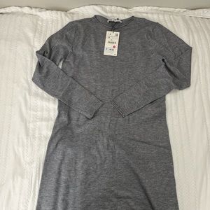 NWT Zara maxi gray knit dress